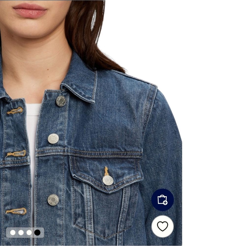 GAP size M dark blue denim jacket with two front pockets NWOT - Picture 3 of 14